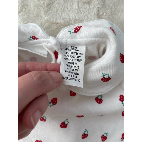 Tamara Baby Girl's Strawberry Romper with Collar 12M - Picture 4 of 7